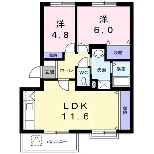 メゾンド・ソレイユA【2階】の間取り