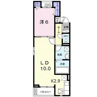 バンブーイン新富士【1階】の間取り