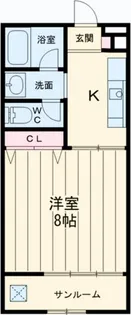 なつつばき上小【107号室】の間取り