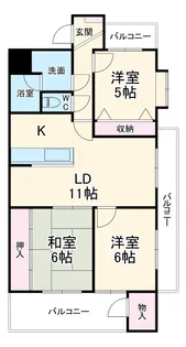 JINハイツ富田浜【4A号室】の間取り