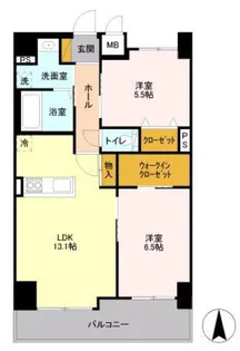 フロンティア コンフォート研究学園【9階】の間取り