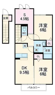 ソレアード B【2階】の間取り