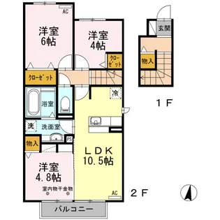 カナル【201号室】の間取り