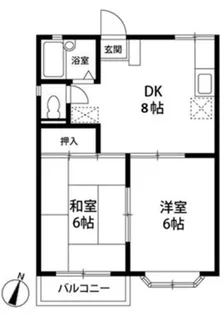 ツインシャトーAB【B-202号室】の間取り
