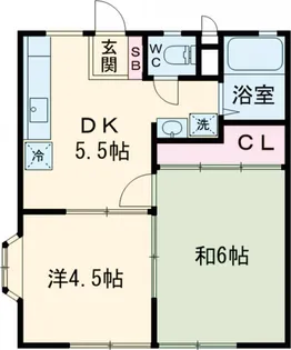 サンハイツ上野毛【1階】の間取り
