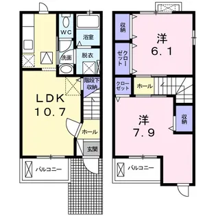 エストレーヤ出川 Ⅱ【1階】の間取り