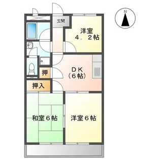 リヴィエール米野【2階】の間取り