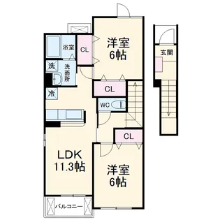 サンリット・ハウスⅠ【2階】の間取り