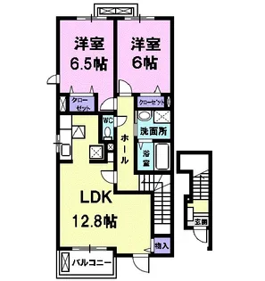 ヴァンクール【2階】の間取り