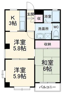 プリスティーヌ【1階】の間取り
