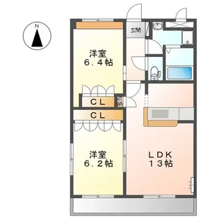 ル’セレスタ【2階】の間取り