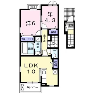 アンソレイエ【2階】の間取り