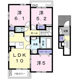 スカイ ウエスト【2階】の間取り