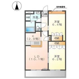 ハピネスワラク【1階】の間取り