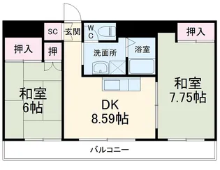 パール熱田【7階】の間取り