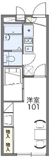 レオパレスGLASSY【101号室】の間取り