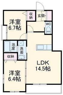 リバブル新通【4階】の間取り