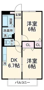 メイプルカーサ【203号室】の間取り