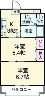 シャトー水堀【103号室】の間取り