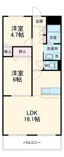 シャルダン三矢【203号室】の間取り