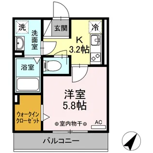 ジュネス東静岡【2階】の間取り