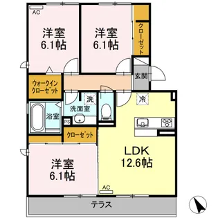 リエーヴル池田【1階】の間取り