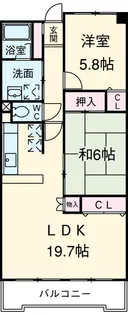 ウインドリッヂ鷹匠【1202号室】の間取り