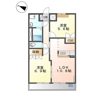 フローリッシュ【2階】の間取り