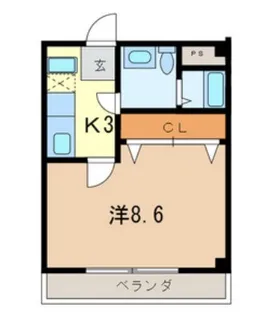 フローレス10番館【1階】の間取り