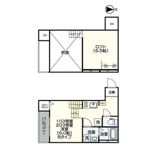 サンプレミオ十番町【104号室】の間取り