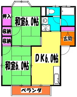 コーポラスホワイト【2-201号室】の間取り