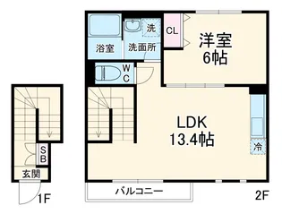アムールテラス【2階】の間取り