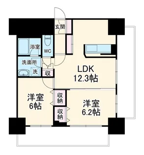 フクロク・レーヴ・マンション【6階】の間取り