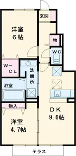サンシャイン川八【102号室】の間取り