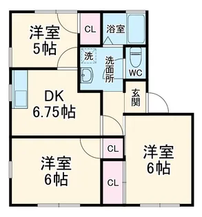 クレスト藤ケ丘A/B【B102号室】の間取り