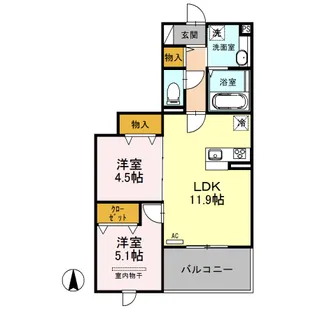ヌヌース南鳩ヶ谷【1階】の間取り