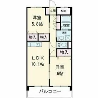 ギブリ千音寺【201号室】の間取り