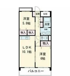 ギブリ千音寺【202号室】の間取り