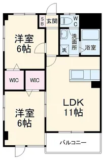 サンシャイン八城【302号室】の間取り