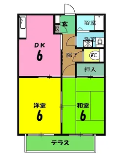 ハイム 穴師の里【A203号室】の間取り