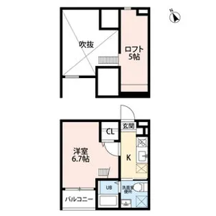 アルモ四女子【1階】の間取り