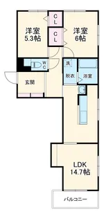 やすいコーポ【201号室】の間取り