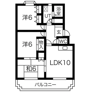 サンハイツ如意申【3階】の間取り