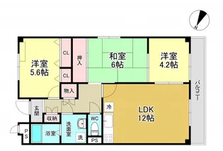 ヒルズ刀根山【6階】の間取り