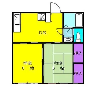 第2根岸ハイツ【203号室】の間取り