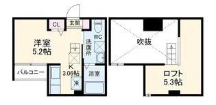 パレッタ小本WEST【104号室】の間取り