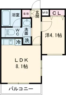 ミリアレジデンス桜新町【4階】の間取り