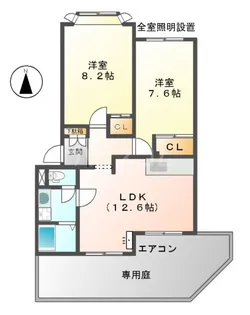クラレモント アヴェニュ【1階】の間取り