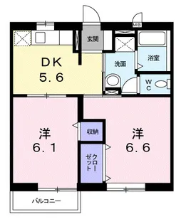 グリーンコーポB【1階】の間取り