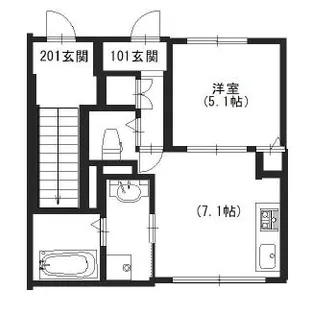 フローラル柏原【101号室】の間取り
